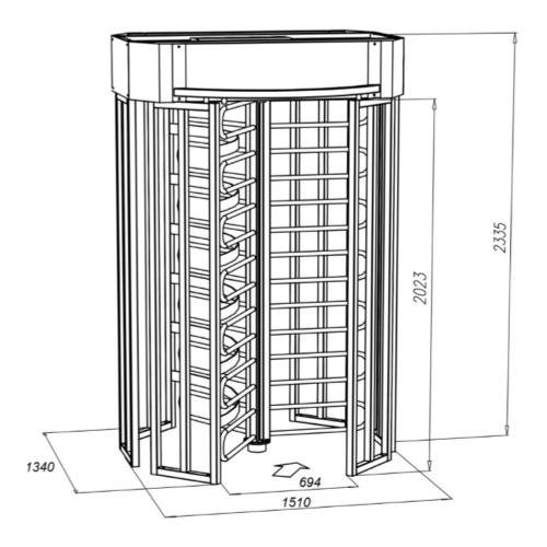 Турникет полноростовой ОМА-18.686 (CA) из нержавеющей стали Турникет полноростовой ОМА-18.686 (CA) из нержавеющей стали