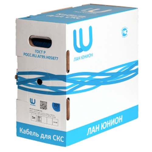 Кабель витая пара экранированный F/UTP ЛЮ-КСО-5e.4.10ВН/FRHF.12К3, внутренний