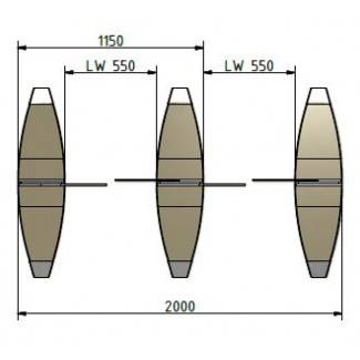 Центральный модуль раздвижного сенсорного турникета Gotschlich Selection Linear DL (550мм, высота 1700мм) (6SLI2DC-17)