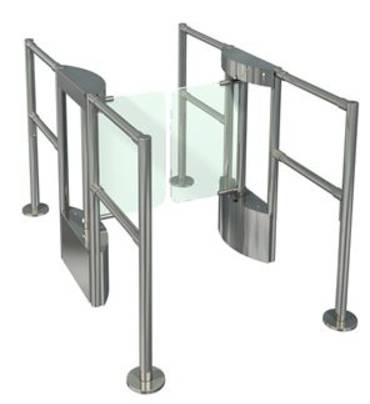 Турникет с распашными створками ОМА-36.787 (LD) из нержавеющей стали и стекла Турникет с распашными створками ОМА-36.787 (LD) из нержавеющей стали и стекла