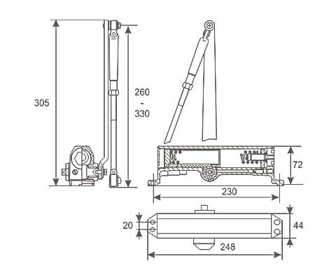 Дверной доводчик Нора-М 5S морозостойкий