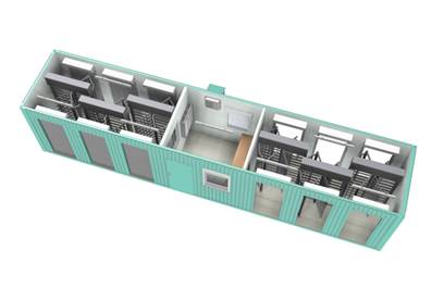 Мобильная система контроля доступа Cominfo Portacc 3R-GH-3R с полноростовыми турникетами REXON ERA3 и комнатой охраны