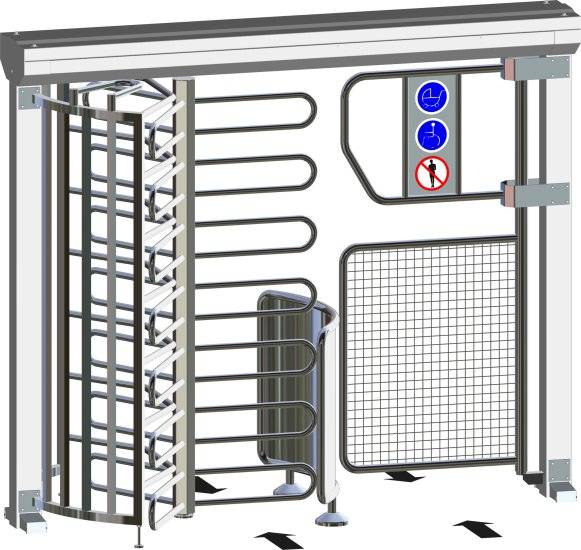 Полноростовой турникет с калиткой для прохода с велосипедом Gotschlich Ecco 120 BFB Stainless (6ELK3A0BC-T) Полноростовой турникет с калиткой для прохода с велосипедом Gotschlich Ecco 120 BFB Stainless (6ELK3A0BC-T)