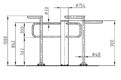 Роторный полуростовой турникет Gotschlich Gyro Holm (6GYH3AEC)