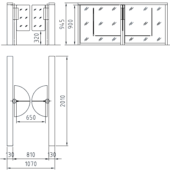 Сенсорный барьер dormakaba Argus HSB-S05, 1 проход Сенсорный барьер dormakaba Argus HSB-S05, 1 проход