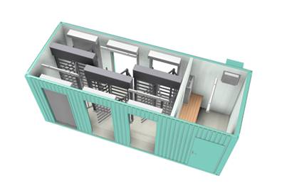 Мобильная система контроля доступа Cominfo Portacc 3R-GH с полноростовыми турникетами REXON ERA3 и комнатой охраны Мобильная система контроля доступа Cominfo Portacc 3R-GH с полноростовыми турникетами REXON ERA3 и комнатой охраны
