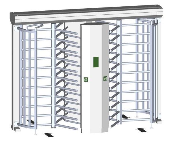 Двухпроходный полноростовой турникет Gotschlich Ecco 120 HD Stainless (6ELD3ABHC)
