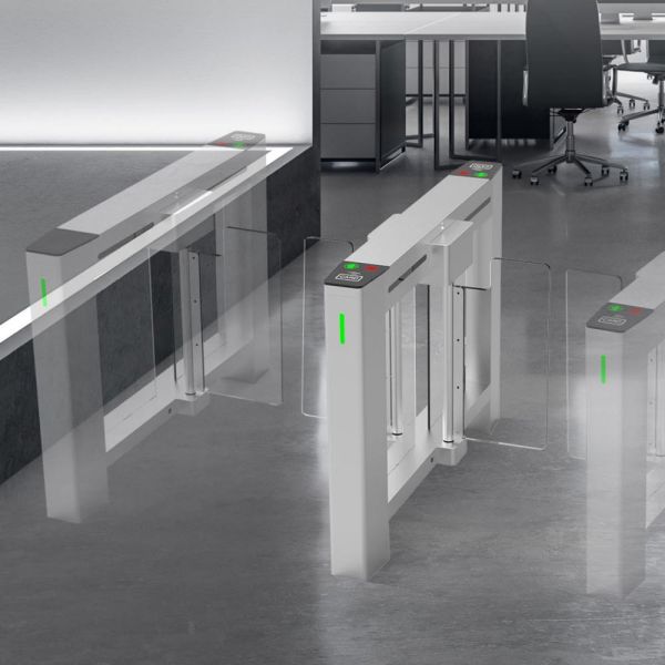 Центральный модуль распашного турникета ZKTeco SBTL520 без считывателей (со створками) Центральный модуль распашного турникета ZKTeco SBTL520 без считывателей (со створками)