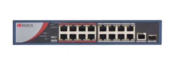 Неуправляемый PoE-коммутатор 16 PoE HiWatch DS-S1816P(B)