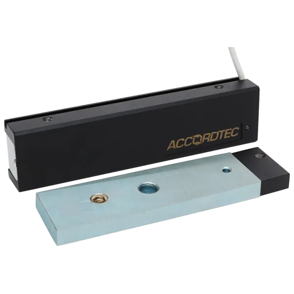 Электромагнитный замок AccordTec ML-200K-3 Premium Black с планкой