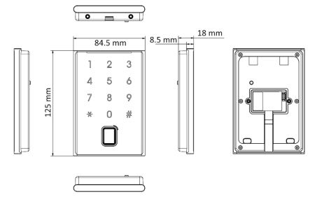 Считыватель HikVision DS-K1109DKFB отпечатков пальца и Mifare карт, с поддержкой Bluetooth и клавиатурой Считыватель HikVision DS-K1109DKFB отпечатков пальца и Mifare карт, с поддержкой Bluetooth и клавиатурой