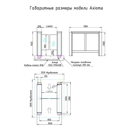 Центральный модуль распашного турникета Gotschlich Axioma DF VIP 1025H (650/900 мм) (6AXA2DC-SB) Центральный модуль распашного турникета Gotschlich Axioma DF VIP 1025H (650/900 мм) (6AXA2DC-SB)