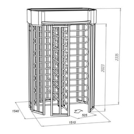 Турникет полноростовой ОМА-16.686 из нержавеющей стали Турникет полноростовой ОМА-16.686 из нержавеющей стали