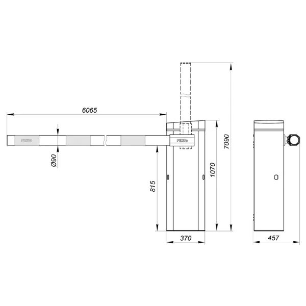 Шлагбаум автоматический PERCo GS06.1 стрела 6.3м, со встроенной системой обогрева