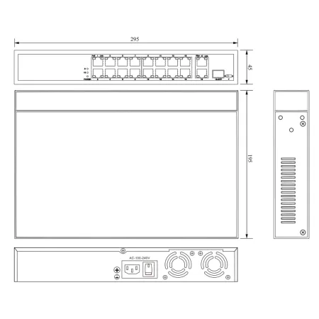 PoE-коммутатор RVi-1NS16F-1T-1C неуправляемый сетевой PoE-коммутатор RVi-1NS16F-1T-1C неуправляемый сетевой