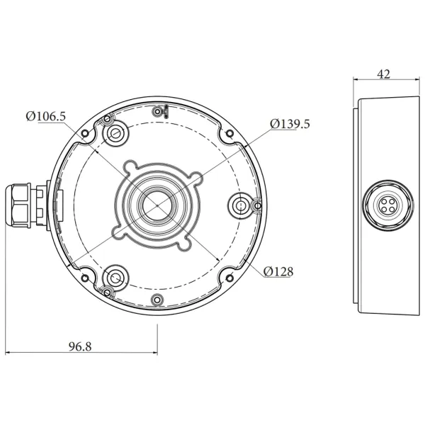 Монтажная коробка RVi-1BMB-9 white для видеокамеры