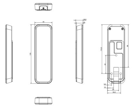 Считыватель Dahua DHI-ASR2200A карт Mifare, IP66 Считыватель Dahua DHI-ASR2200A карт Mifare, IP66