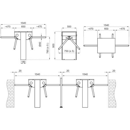 Турникет-трипод моторизованный Came Stile 500, двухпроходной (с планками Антипаника) (PSMM500ED-02) Турникет-трипод моторизованный Came Stile 500, двухпроходной (с планками Антипаника) (PSMM500ED-02)