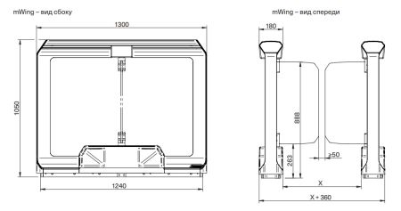 Боковая секция распашного турникета Magnetic mWing FMWI_BL Master без створок Боковая секция распашного турникета Magnetic mWing FMWI_BL Master без створок