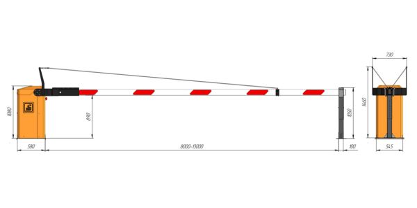 Антивандальный автоматический шлагбаум Фантом Титан F13T Антивандальный автоматический шлагбаум Фантом Титан F13T