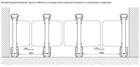 Боковая секция распашного турникета Magnetic mWing FMWI_AL Slave без створок Боковая секция распашного турникета Magnetic mWing FMWI_AL Slave без створок