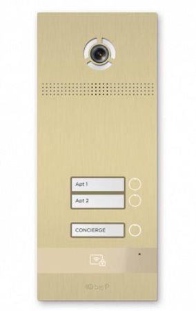 Вызывная панель на 2 абонента Bas-IP BI-02FB Gold с идентификацией по смартфону и распознаванием лиц Вызывная панель на 2 абонента Bas-IP BI-02FB Gold с идентификацией по смартфону и распознаванием лиц
