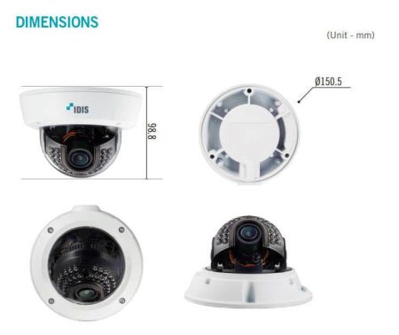 Антивандальная 2Мп HD-TVI-видеокамера IDIS TC-D1222WR Антивандальная 2Мп HD-TVI-видеокамера IDIS TC-D1222WR