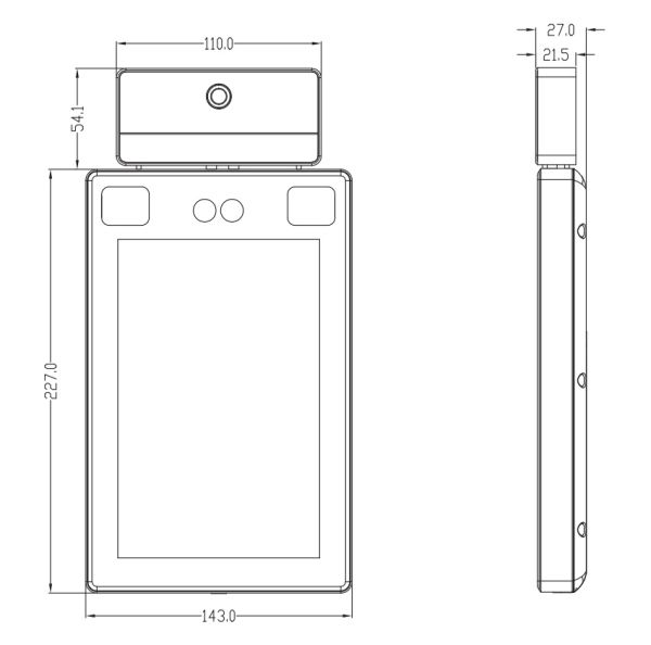 Терминал распознавания лиц ZKTeco ProFaceX [TI] [WIFI] с функцией измерения температуры тела