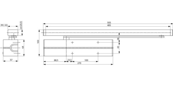 Дверной доводчик Assa Abloy DC700 EN 3-6, BC