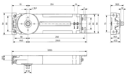 Доводчик dormakaba RTS 85 EN3, стд.шп. без ФОП Доводчик dormakaba RTS 85 EN3, стд.шп. без ФОП