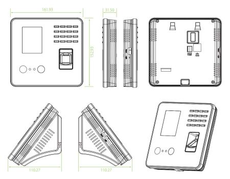 Биометрический терминал учёта рабочего времени ZKTeco MB20-VL [EM] Wi-Fi по лицу, отпечатку и карте EM-Marine