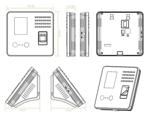 Биометрический терминал учёта рабочего времени ZKTeco MB20-VL [EM] Wi-Fi по лицу, отпечатку и карте EM-Marine