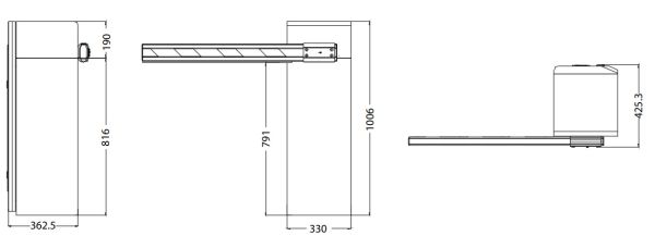 Шлагбаум автоматический ZKTeco ProBG3130L, со складной стрелой 3 м, левый Шлагбаум автоматический ZKTeco ProBG3130L, со складной стрелой 3 м, левый