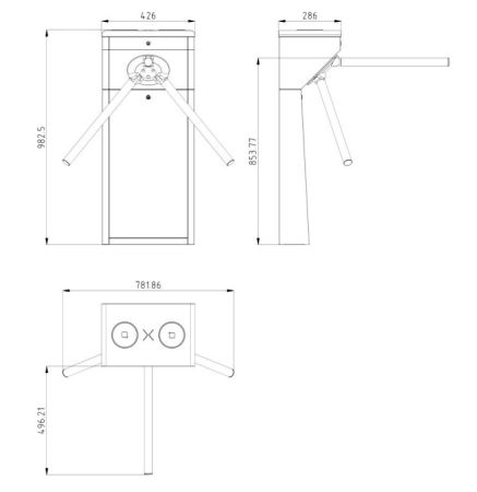 Турникет-трипод HikVision DS-K3G200LX с планками (DS-K3G200LX-R/Pg-Dm55) Турникет-трипод HikVision DS-K3G200LX с планками (DS-K3G200LX-R/Pg-Dm55)