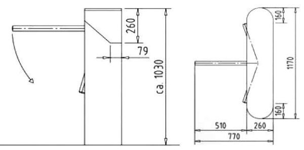 Турникет-трипод трехштанговый dormakaba Kerberos TPB-C01, механизм Тип 2 Турникет-трипод трехштанговый dormakaba Kerberos TPB-C01, механизм Тип 2