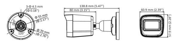 Уличная 5Мп HD-TVI видеокамера HiWatch DS-T500(C) (2.4 мм) Уличная 5Мп HD-TVI видеокамера HiWatch DS-T500(C) (2.4 мм)