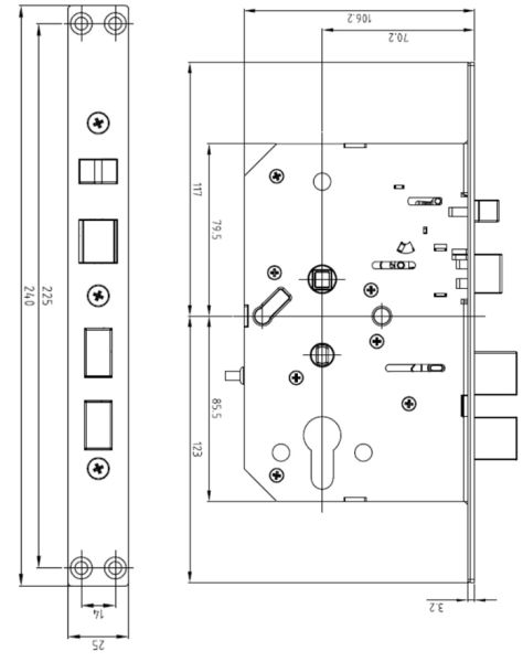 Электронный замок биометрический Face ID Solity GP-6000BAK Champagne Gold, распознавание по лицу, двухригельный