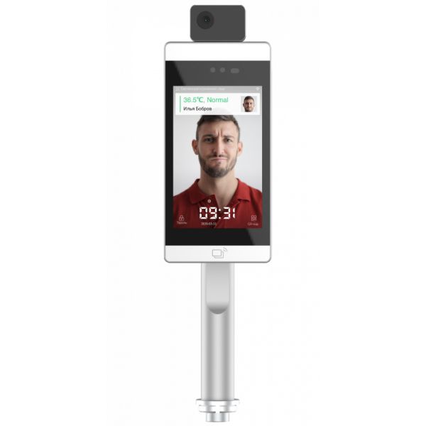 Биометрический терминал распознавания лиц и температуры тела Uface 8T-H Temp с кронштейном на турникет