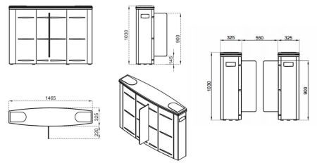 Боковой модуль раздвижного турникета Came Sliding Gate SG55, 550 мм, створка 900 мм (SG55SS) Боковой модуль раздвижного турникета Came Sliding Gate SG55, 550 мм, створка 900 мм (SG55SS)