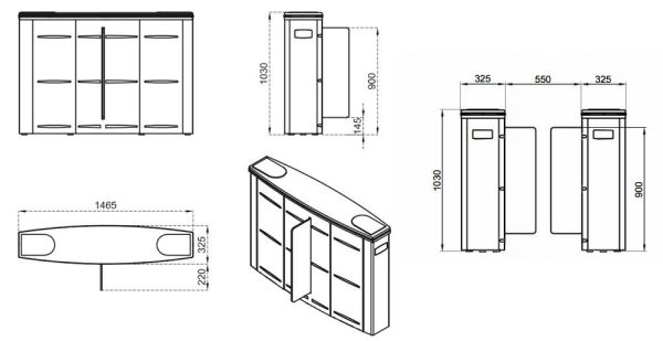 Боковой модуль раздвижного турникета Came Sliding Gate SG55, 550 мм, створка 900 мм (SG55SS) Боковой модуль раздвижного турникета Came Sliding Gate SG55, 550 мм, створка 900 мм (SG55SS)