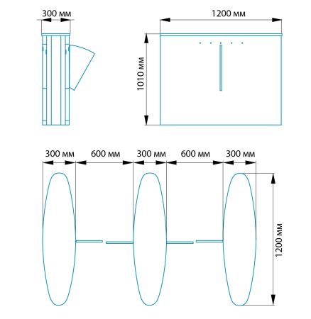 Боковой модуль раздвижного турникета Блокпост СКП 700