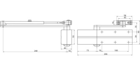 Дверной доводчик Assa Abloy DC140 с рычажной тягой EN2/3/4/5 Дверной доводчик Assa Abloy DC140 с рычажной тягой EN2/3/4/5