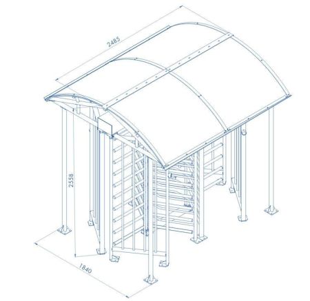 Турникет полноростовой двухпроходной PERCo-RTD-20.2 уличный с электромеханическим приводом Турникет полноростовой двухпроходной PERCo-RTD-20.2 уличный с электромеханическим приводом