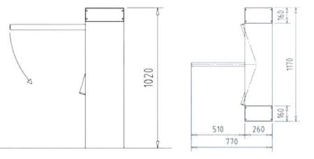 Турникет-трипод трехштанговый dormakaba Kerberos TPB-E01, механизм Тип 1.2 Турникет-трипод трехштанговый dormakaba Kerberos TPB-E01, механизм Тип 1.2