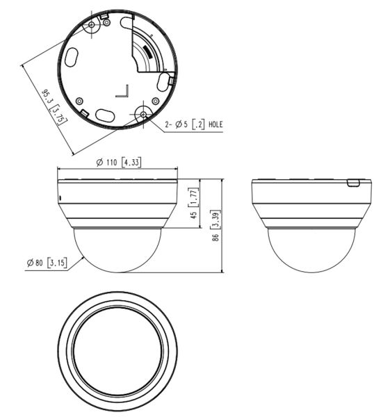 Купольная IP-видеокамера 2Мп Wisenet LND-6022R (4 мм) Купольная IP-видеокамера 2Мп Wisenet LND-6022R (4 мм)