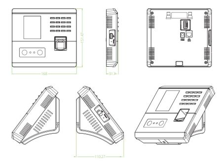 Биометрический терминал учёта рабочего времени ZKTeco MB10-VL [EM] Wi-Fi по лицу, отпечатку и карте EM-Marine