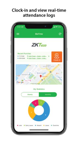 Мобильное приложение для учета рабочего времени ZKBioTime Мобильное приложение для учета рабочего времени ZKBioTime