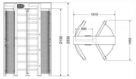 Турникет полноростовой Came Guardian PSGS3 уличный из окрашенной стали Турникет полноростовой Came Guardian PSGS3 уличный из окрашенной стали