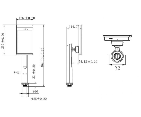 Биометрический терминал распознавания лиц Uface 8T с кронштейном на турникет (без считывателя карт)