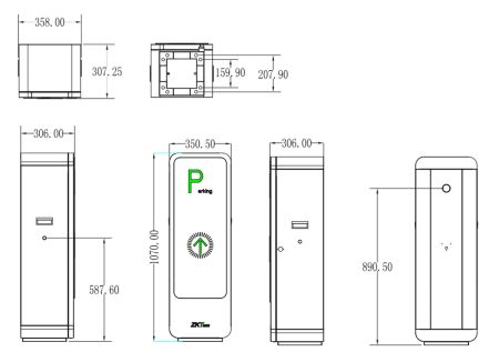Комплект автоматического шлагбаума ZKTeco BGM2000R-4M с круглой стрелой 4 метра Комплект автоматического шлагбаума ZKTeco BGM2000R-4M с круглой стрелой 4 метра